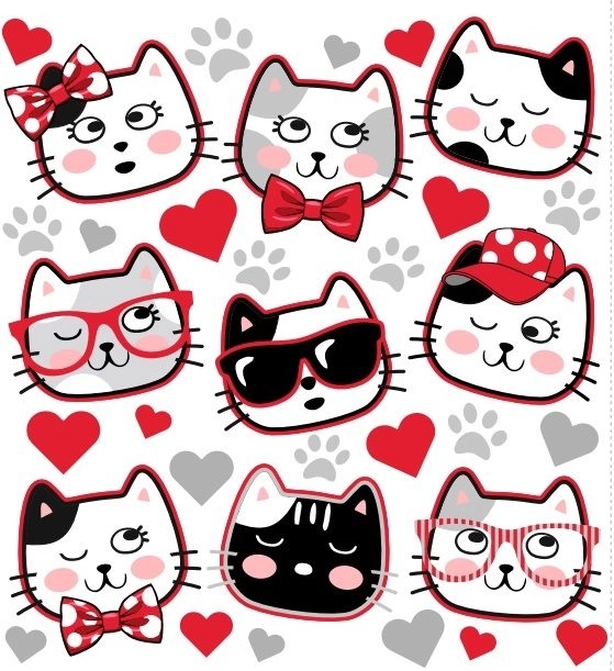 Motifs Thermocollants Visages de Chats