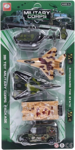Military Vehicle and Aircraft Set 5 pcs