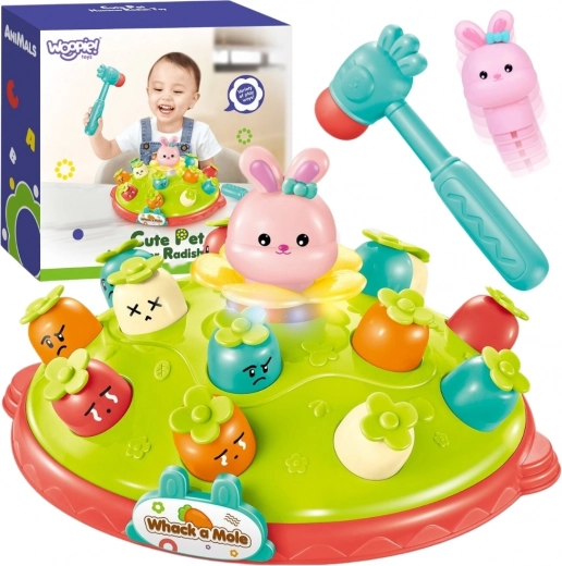 Woopie interactive whack-a-mole game – educational fun with hammer and carrots