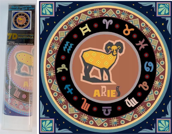 NORIMPEX Diamond Painting 7D Zodiac Sign Aries 30x30 cm