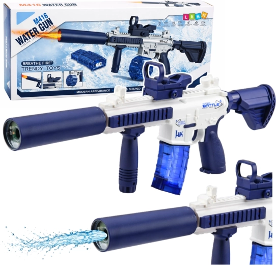 Elektrische waterpistool M416 blauw 62 cm