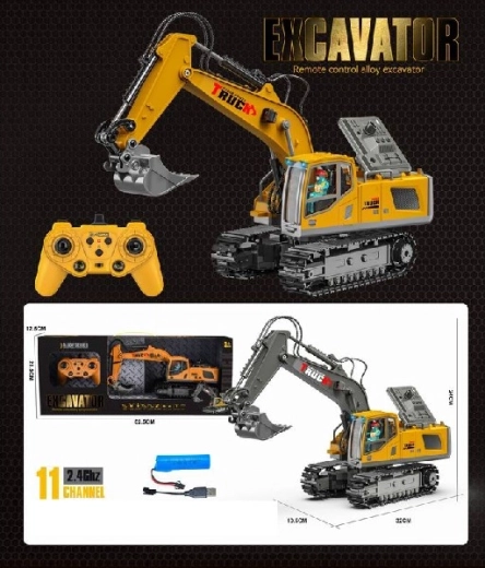Ferngesteuerter Kettenbagger aus Metall und ABS, 11 Kanäle