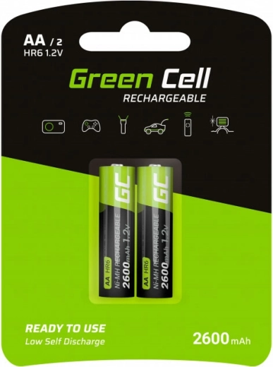 Batterie ricaricabili AA HR6 2600 mAh – Green Cell (2 pz)