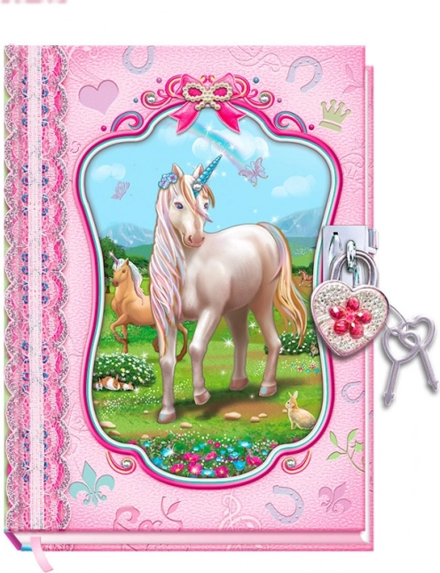 Diario con lucchetto e dolce unicorno