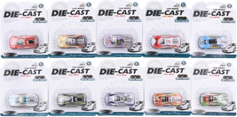 Metalen raceautootje op kaart