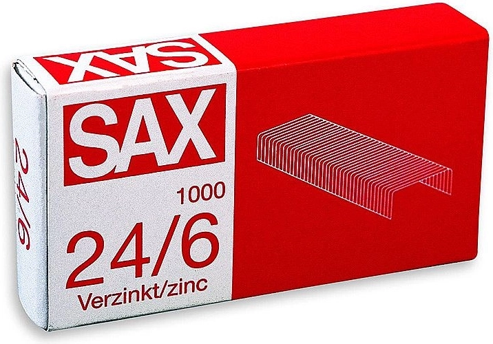 Punti metallici 24/6 zincati, 1000 pezzi