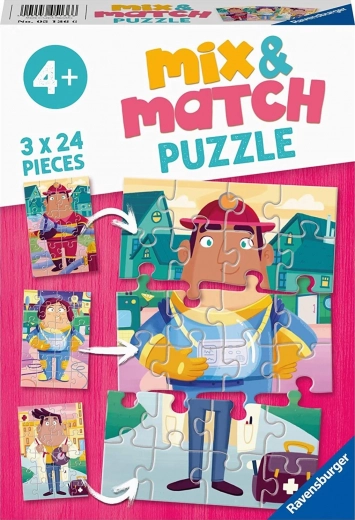 Puzzel Mix & Match: mijn favoriete beroepen 3×24 stukjes