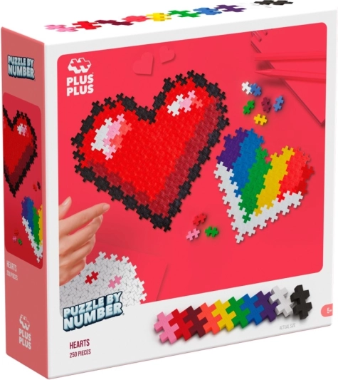 Plus-Plus puzzle by numbers - heart 250 pcs