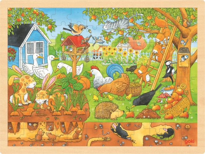 Goki wooden puzzle Our Garden Corner 96 pieces
