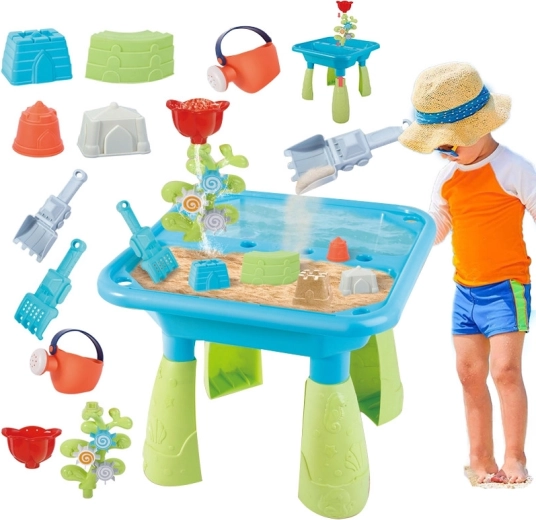Woopie water- en zandtafel 2-in-1 met 14 accessoires