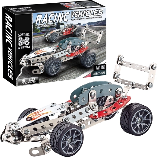Set di costruzione in metallo auto da corsa 146 pz