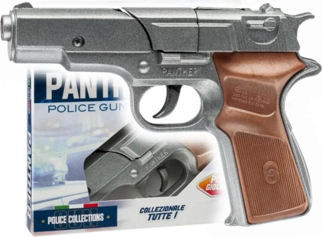 Pistola tascabile della polizia in metallo a capsule PANTHER Silver, 8 colpi