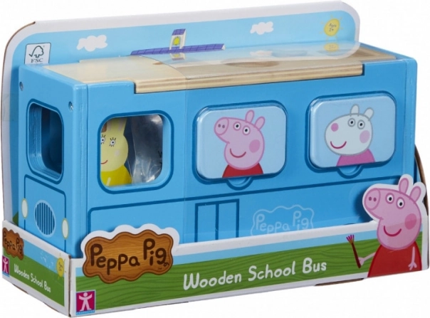 Puzzle encastrable en bois bus scolaire PEPPA PIG