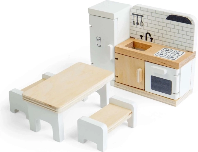 Bigjigs Toys træ køkkensæt til dukkehus