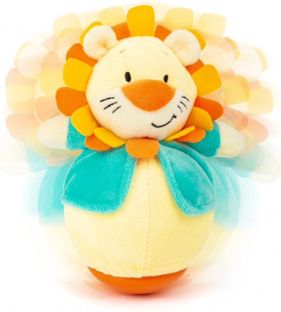 Plush wobbling lion Small Foot with self-righting base