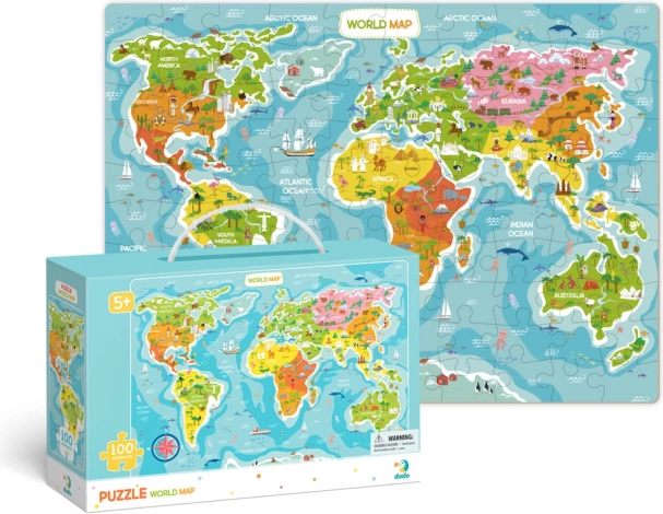 DODO World Map Puzzle 100 Pieces