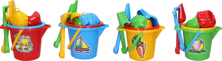 Small sand set with bucket with spout 16 × 11 cm