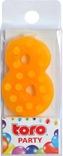 Candela per torta numero 8 infilzabile 4,5 cm TORO