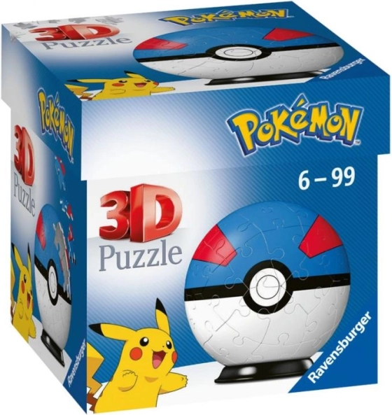Ravensburger 3D sestavljanka 3D Pokémon Great Ball – 54 kosov