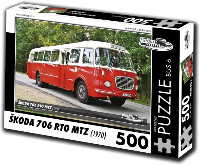 Puzzle RETRO-CARS Škoda 706 RTO MTZ 500 pieces
