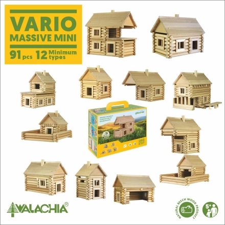 VARIO MASSIVE mini wooden building set – 91 pieces