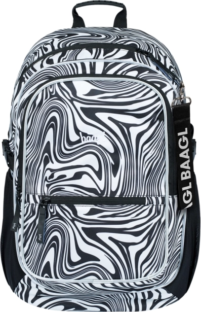 School backpack BAAGL Core Mixture, 25 l, ergonomic, black-and-white pattern