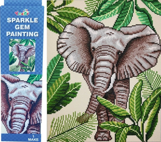 Diamantmaling Elefant 34 × 43 cm