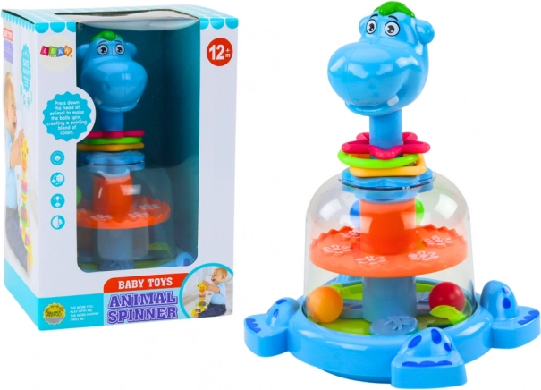 Hippo-spiraalspeelgoed met balletjes voor baby’s – blauw