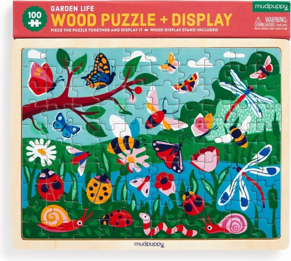 Wooden puzzle MUDPUPPY – Life in the Garden, 100 pieces