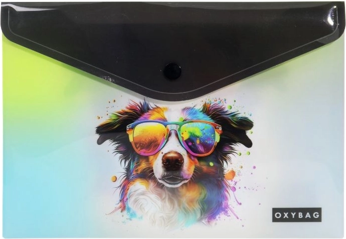 Map met drukknoop A5 Crazy Animals – hond