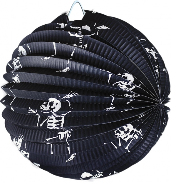 Round Halloween lantern – skeletons
