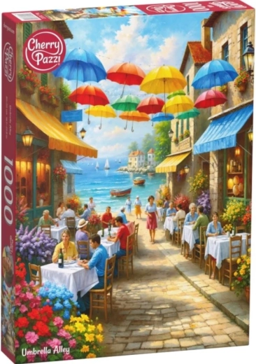 Puzzle CHERRY PAZZI Straat met paraplu’s 1000 stukjes