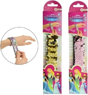 Sequin bracelet 23 cm, 3 colors on card