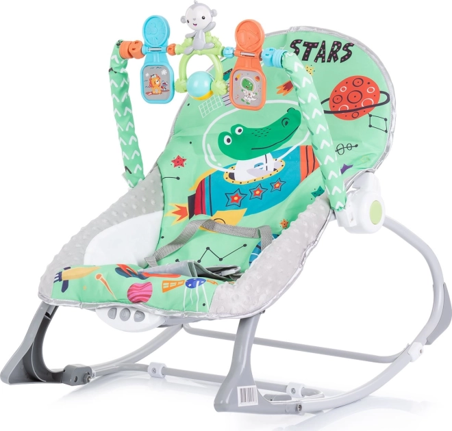 Vibrating Baby Lounger 2in1 Baby Spa Green