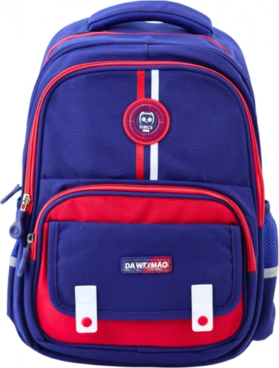 School Backpack Dark Blue and Red 20L