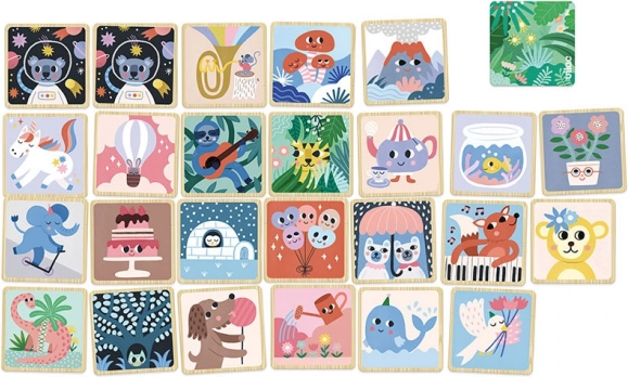 Wooden Memory Game with Happy Animals by Vilac