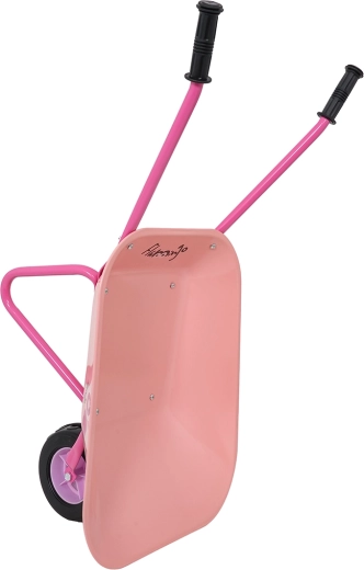 children’s gardening set with wheelbarrow – pink