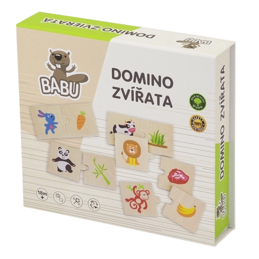 Babu domino in legno con animaletti