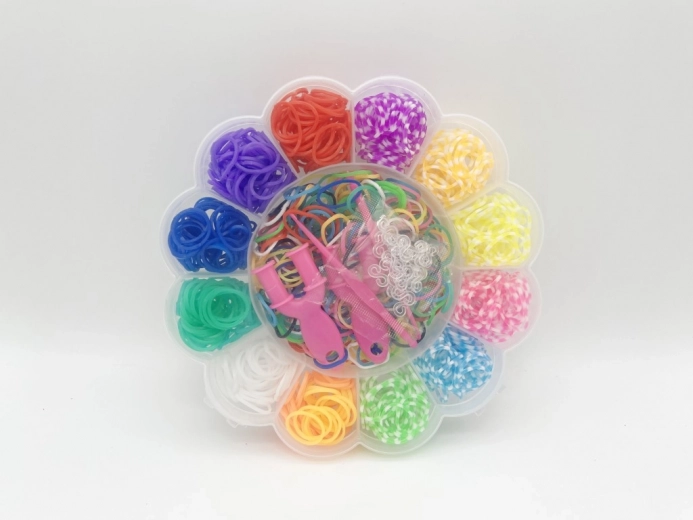 Loom Bands bracelet-making rubber band set – flower, 900 pcs