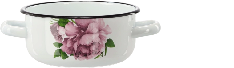 Pentola smaltata 1,5 l con manici Laura peonia, 16 cm