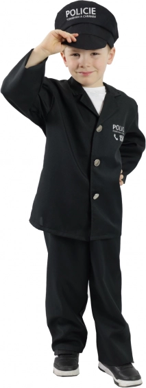 Costume da poliziotto per bambini con cappello – scritta ceca – M