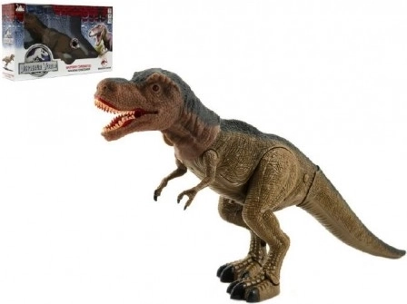 Dinosauro tirannosauro deambulante in plastica 40 cm a batterie con luce e suono in scatola