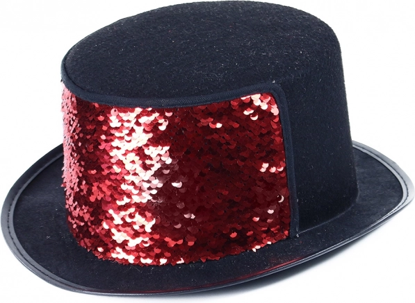 Red-Green Reversible Sequin Hat for Adults