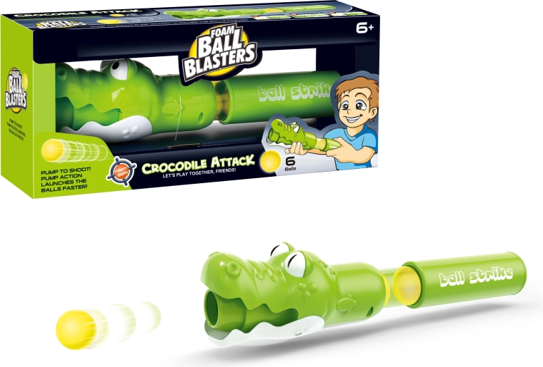 Airsoftpistol Krokodille med 6 bløde projektiler