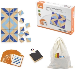 Wooden Magnetic Tangrams VIGA – set of 40 pcs