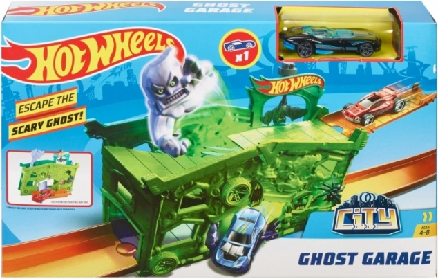Hot Wheels strašidelná garáž – přenosný herní set s autíčkem