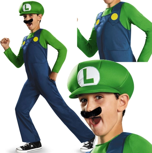 Kids' Luigi Carnival Costume from Super Mario 109–126 cm (ages 4–6)