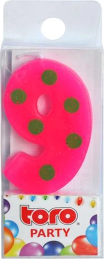 Candela per torta cifra 9 TORO, infilzabile 4,5 cm