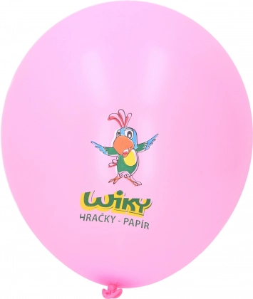 Pink inflatable balloons with Wiky print – 100 pcs