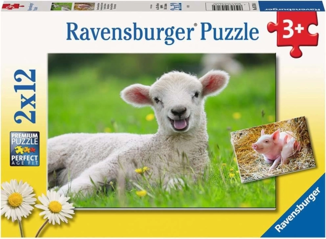 Ravensburger puzzel boerderijdieren 2×12 stukjes